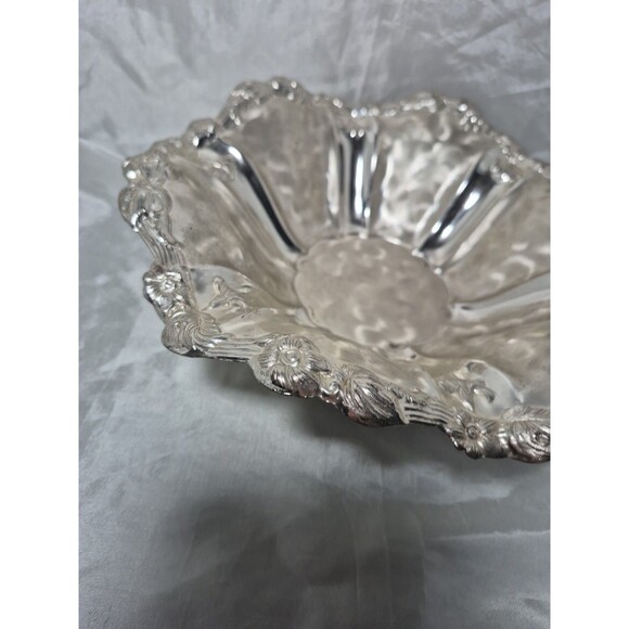 Vintage WMF Germany Ikora EP Silver Plate Floral Footed Serving Bowl 11” - Picture 3 of 16